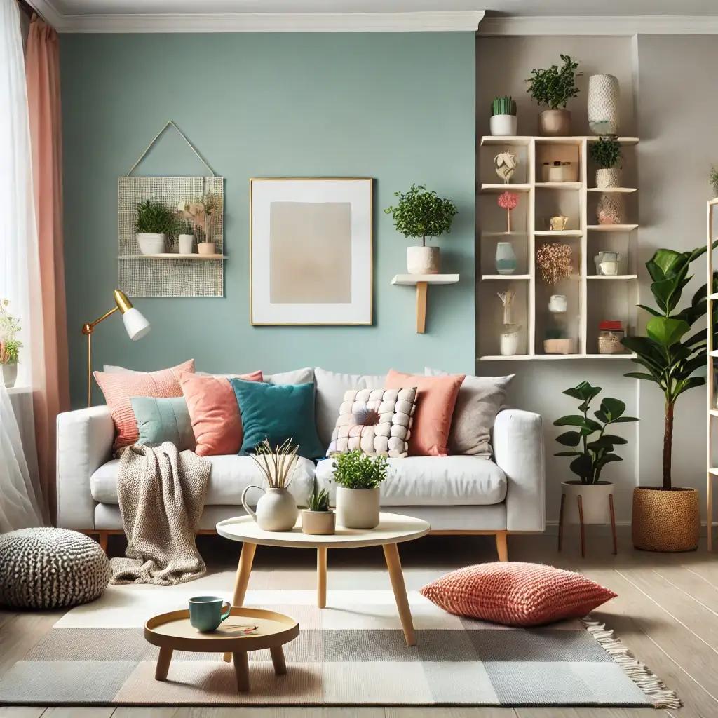 cozy-and-stylish-living-room-after-an-affordable-makeover.-The-scene-includes-a-modern-freshly-painted-wall-in-a-soft-pa