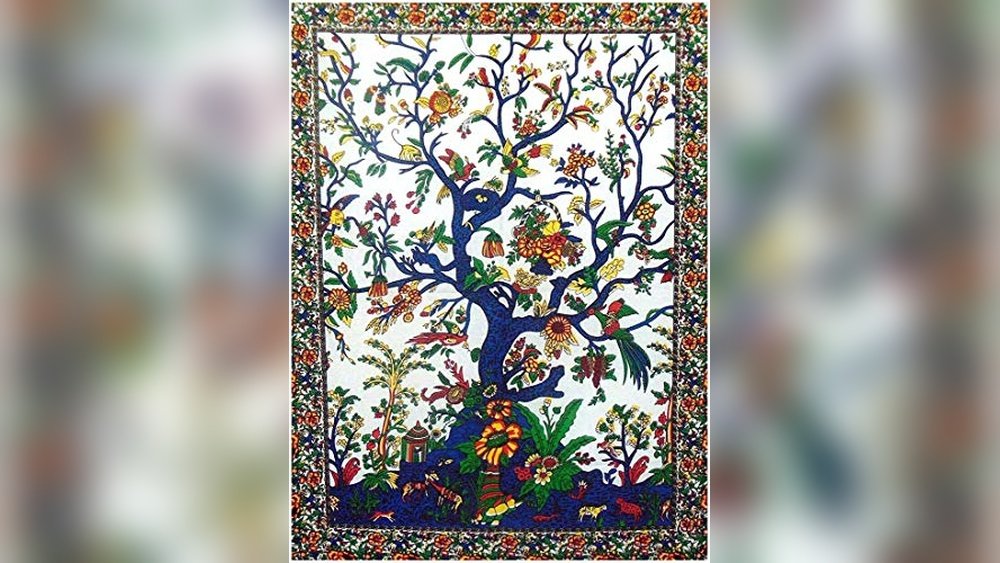 Kantha-Stitched Mural Wall Tapestry