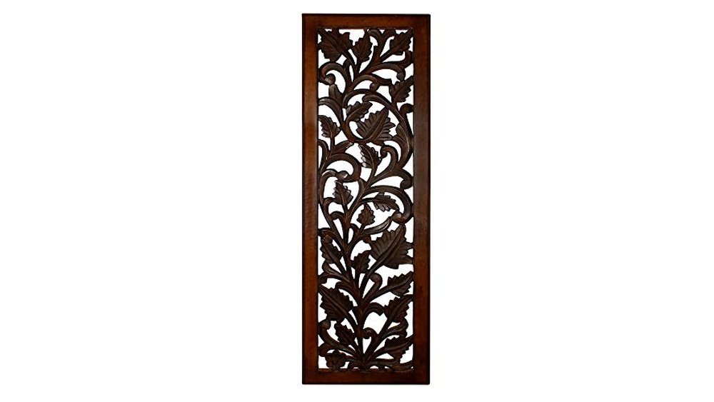 Raw Mango Wood Carved Wall Panel