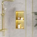 Wall-Mounted Brass Shower Niche Organizers