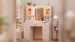 Dressing Table With Led Mirror Setup