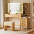 Wooden Vanity Table With Mirror Frame