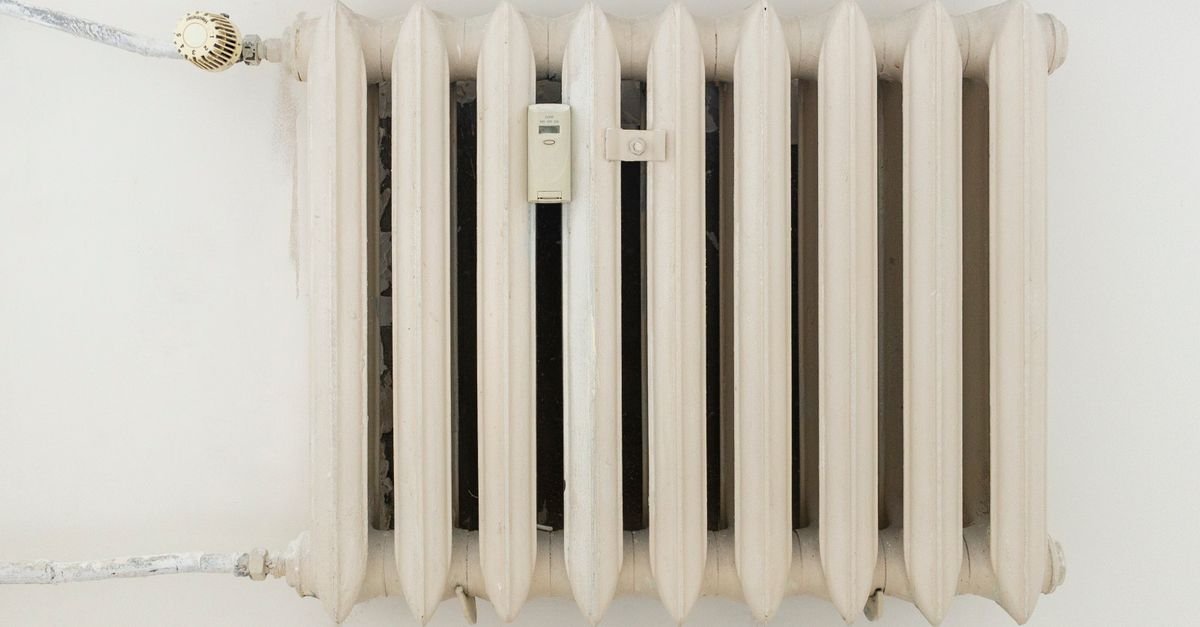 A white radiator, one common type of home heater