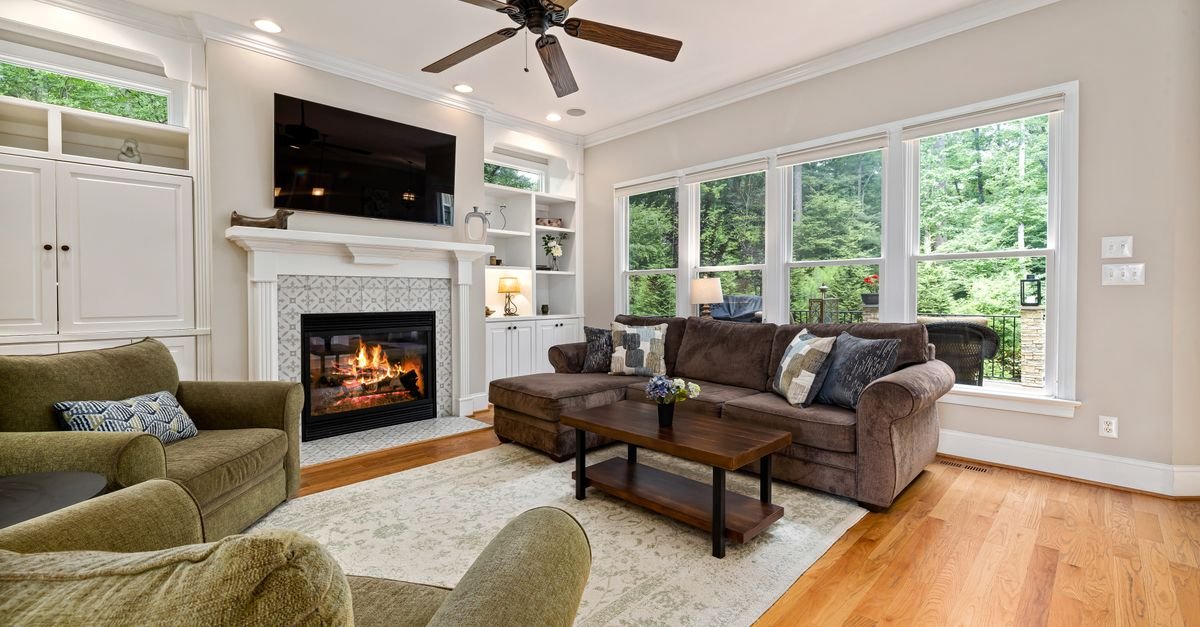 A ceiling fan sized to a large living room
