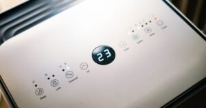 A portable air conditioner control panel