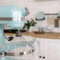 A stand mixer on a kitchen countertop