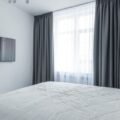 Blackout curtains in a bedroom