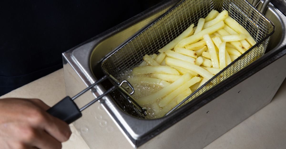 An air fryer basket that wipes clean easily